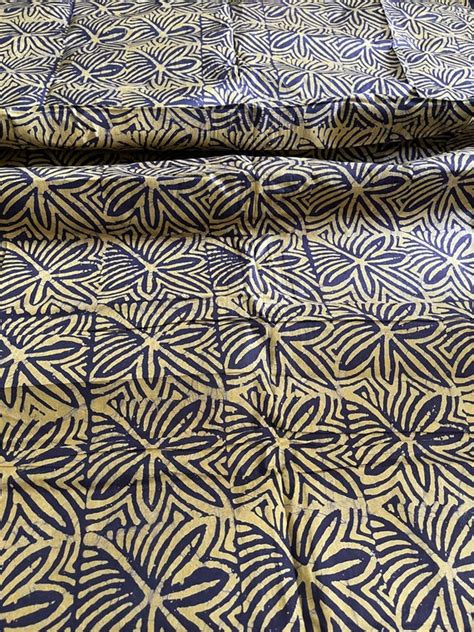 Yards Handmade Batik Nigerian Adire Geometric Design Etsy