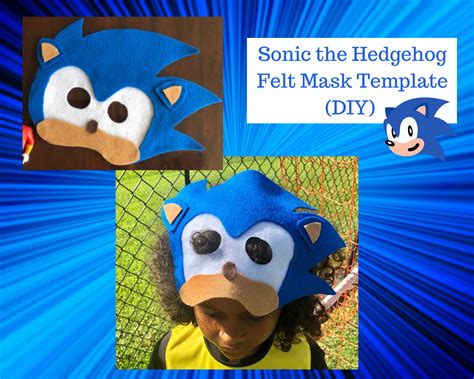 Printable Sonic Mask Template DIY Sonic Mask Blue Hedgehog Mask Mask ...