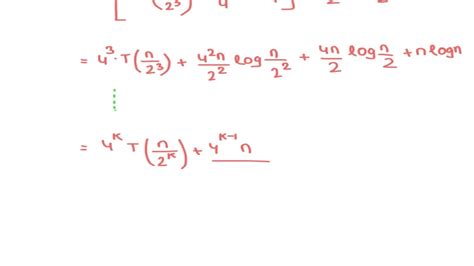 SOLVED Solve The Recurrence Relation T N 4T N 2 N 2 Log N By