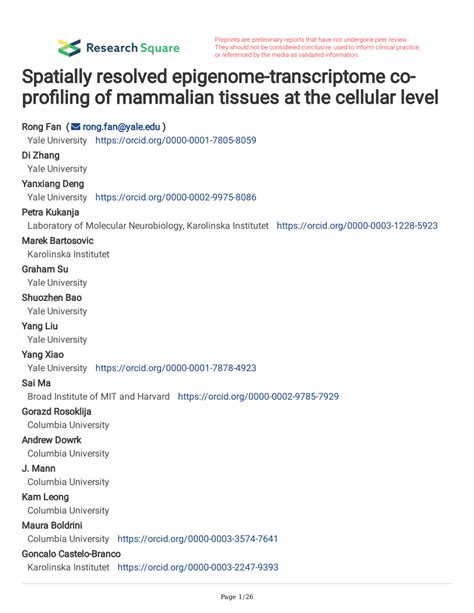 PDF Spatially Resolved Epigenome Transcriptome Co Profiling Of