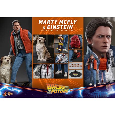 Hot Toys MMS Back To The Future Marty Mcfly Einstein Scale Collectible Figure