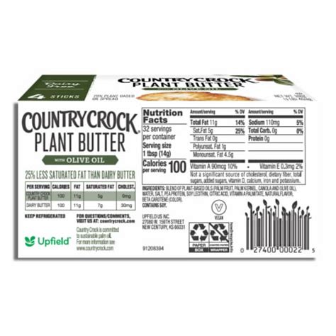 Country Crock Dairy Free Vegan Plant Butter With Olive Oil Oz Kroger