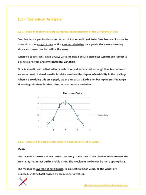 1 1 Statistical Analysis Pdf Pdf Arithmetic Mean Standard Deviation