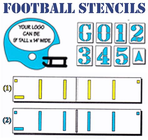 Football Field Number Stencils