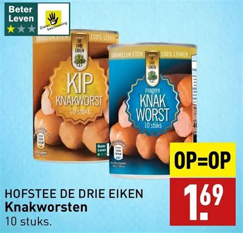 Hofstee De Drie Eiken Knakworsten Stuks Aanbieding Bij Aldi