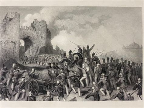 Assault Of Delhi Capture Of The Cashmere Gate Lithograph