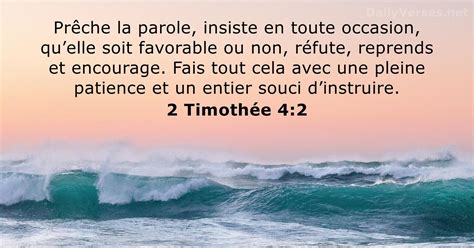 26 septembre 2022 Verset Biblique du Jour 2 Timothée 4 2