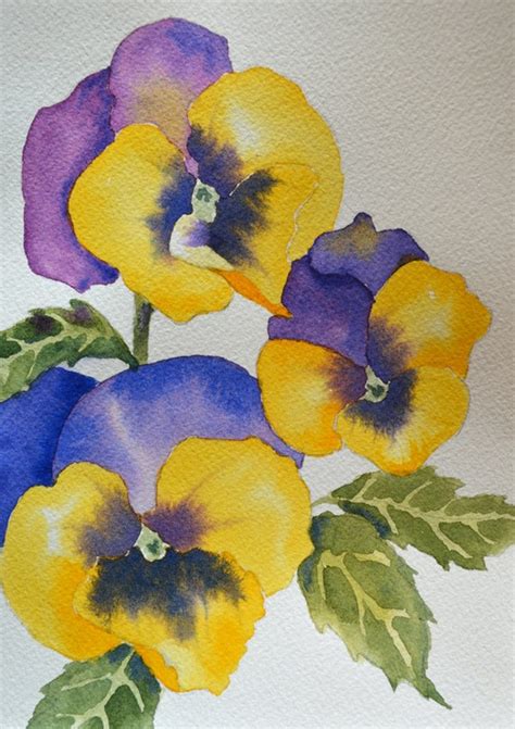 Items Similar To Art Fine Art Print Of Purple And Yellow Pansy Flowers