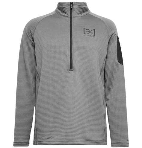 Burton Ak Helium Slim Fit Polartec Power Grid Fleece Hooded Half