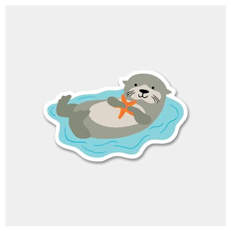 Sea Otter Sticker – www.shoptherocket.com