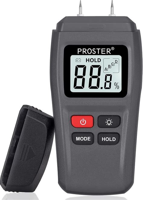 Proster Digital Moisture Meter For Wood With Backlight LCD Damp Tester