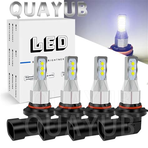 QUAYUB 9005 9006 LED Headlight Bulbs Combo High Low Beam 6000K Super