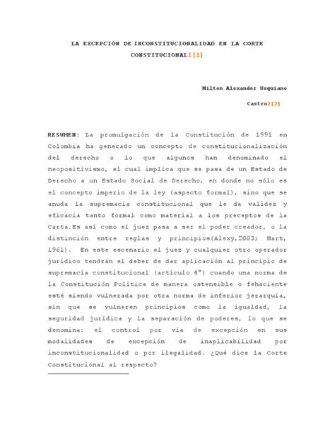 PDF LA EXCEPCIÓN DE INCONSTITUCIONALIDAD EN LA CORTE CONSTITUCIONAL