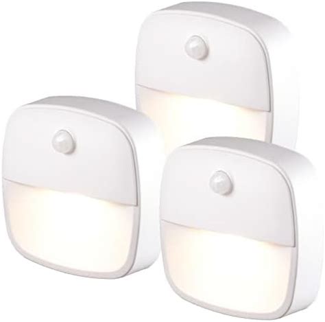 XVZ Lampe Détecteur de Mouvement Interieur Lot de 3 Veilleuse LED Pile