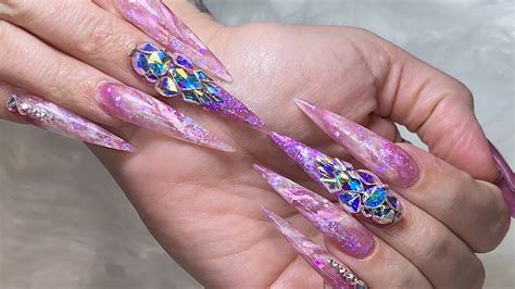 Extreme Acrylic Stiletto Nails Youtube