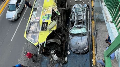 Fuerte accidente en Tlalnepantla camión se impacta contra puente