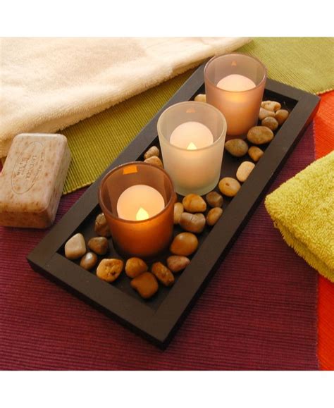 Jh Specialties Inc Lumabase Lumabase Wooden Pebble Tray With Glass