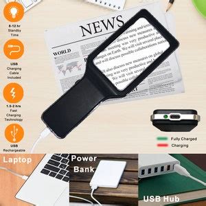 Rechargeable 4X Magnifying Glass With 10 Fully Dimmable Ledsevenly Lit ...