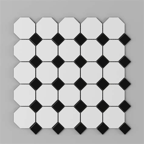 Octagonal Dot Mosaics Lint Tile