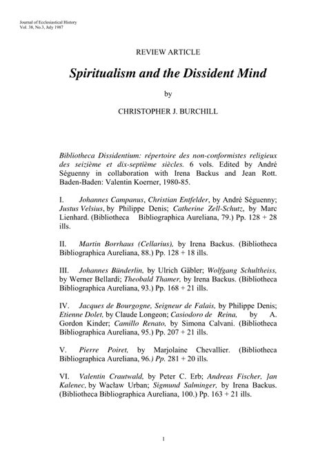 Pdf Spiritualism And The Dissident Mind