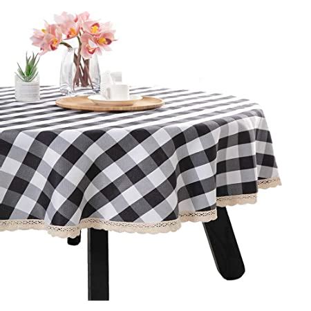 Amazon Nobildonna Inch Gingham Checkered Tablecloth Black