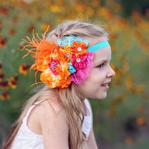 Pink Flower Headband Etsy