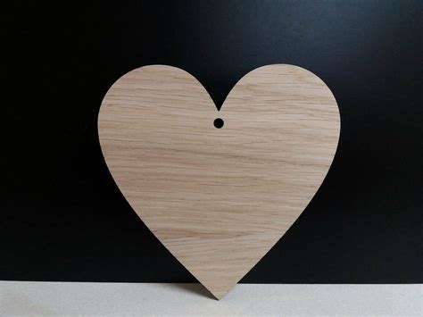 Oak Veneer Heart 10cm X 10cm 1 Hole Woodform Crafts