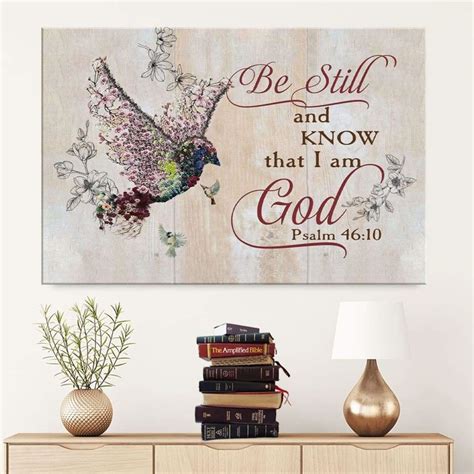 Be Still And Know That I Am God Psalm 4610 Sparrow Bible Verse Wall Art Religious Wall Decor