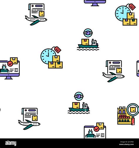 Supply Chain Management System Icons Set Vector Stock Vector Image