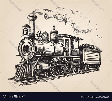 Vintage Train Drawing At Explore Collection Of