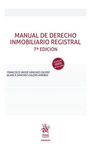 Libro Manual De Derecho Inmobiliario Registral Aa Vv Env O Gratis