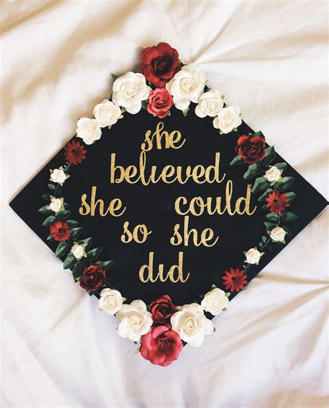 Graduation Cap 2017 She Believed She Could So She Did Grad Caps 2017