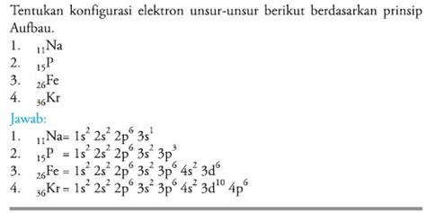 Contoh Soal Konfigurasi Elektron