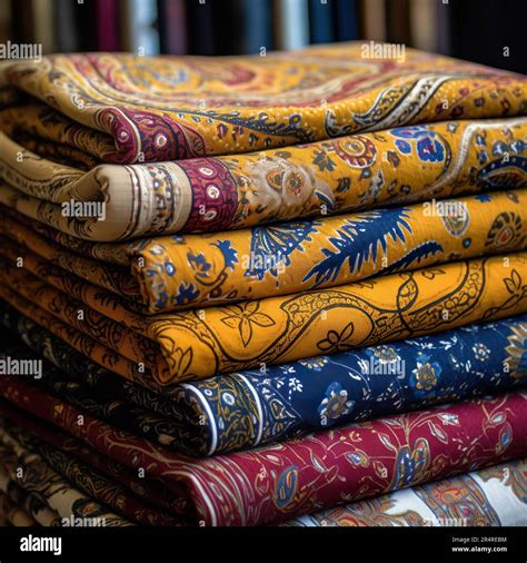 Set Of Indian Cotton Textiles Stock Photo Alamy