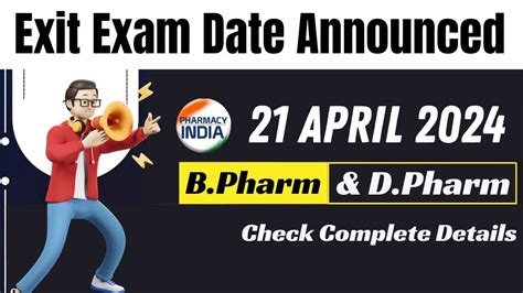 Exit Exam Date Announced B Pharm D Pharm 21 April 2024 Check