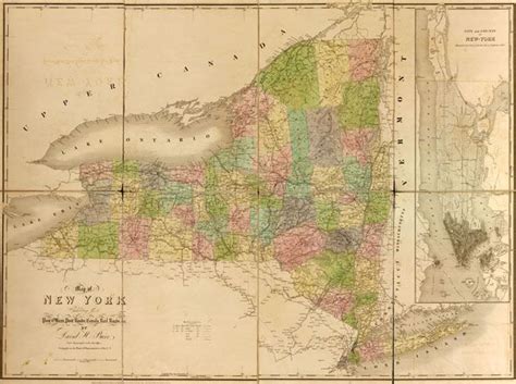 New York State 1839 Historic Map David Burr American Atlas Reprint Map Map Of New York New