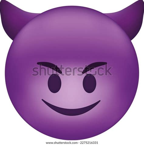 Evil Devil Emoji Happy Purple Emoticon Stock Vector Royalty Free