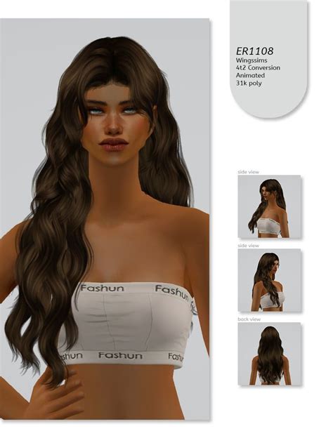 Wingssims Er1108 4t2 Lilroisin In 2024 Sims 2 Hair Sims 2 Sims Mods