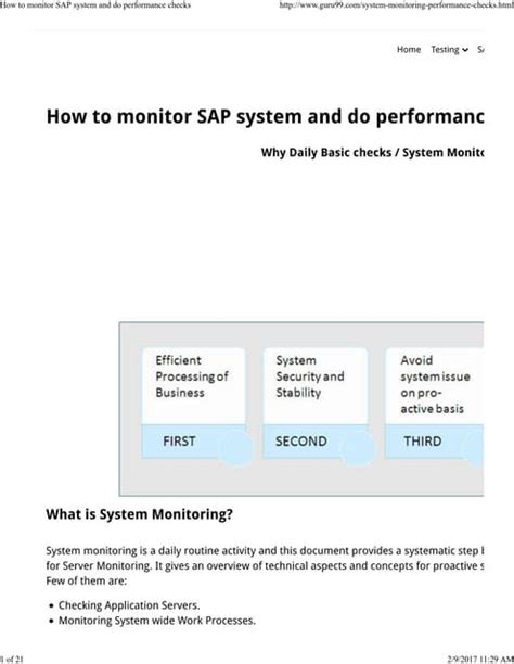 How To Monitor Sap System And Do Performance Checks Pdf