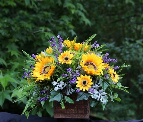 Sunflower Floral Arrangement Fall Sunflower Centerpiece Etsy