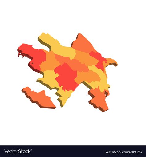 Azerbaijan Political Map Of Administrative Vector Image