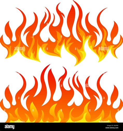 Fire Flames Vector Set Stock Vector Image And Art Alamy