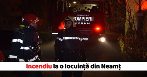 Incendiu la o locuință în comuna Tazlău stins de pompieri