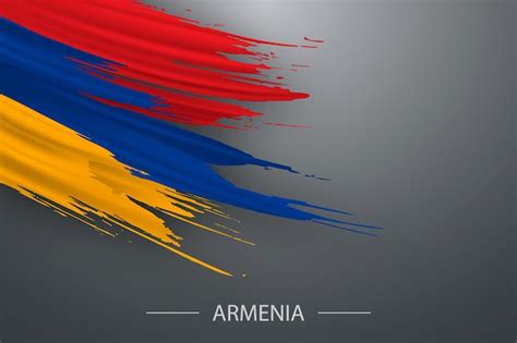 Premium Vector 3d Grunge Brush Stroke Flag Of Armenia