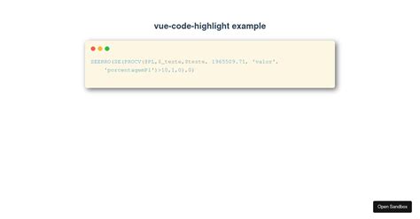 Vue Code Highlight Example Forked Codesandbox