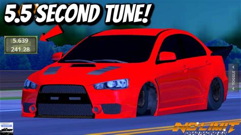 FASTEST Mitsubishi Evo X Tune 5 5 Second Tune No Limit Drag Racing