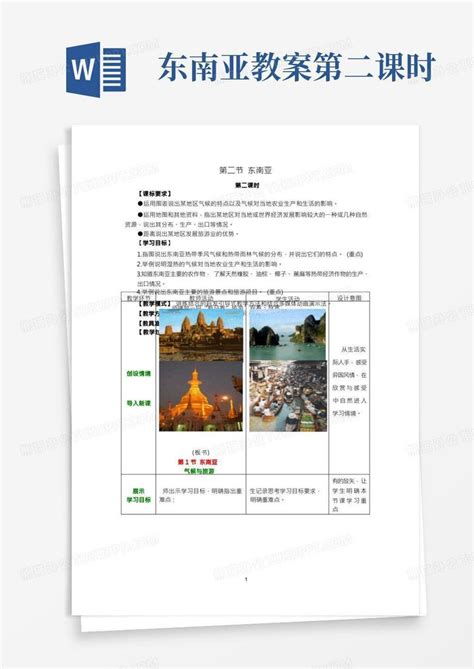 东南亚第二课时word模板下载编号qvddgrwr熊猫办公