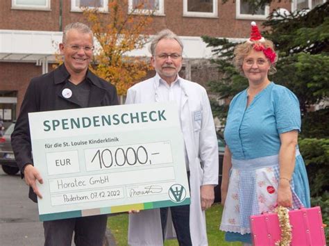 Scheckübergabe der Fa Horatec Förderverein Paderborner Klinik