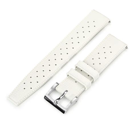 Quick Release White Tropical Style Rubber Watch Strap 20mm Or 22mm Strapcode