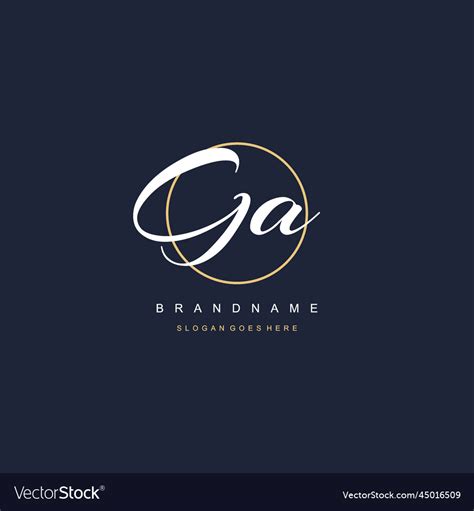 Initial Letter Ga Logo Monogram Feminine Style Vector Image